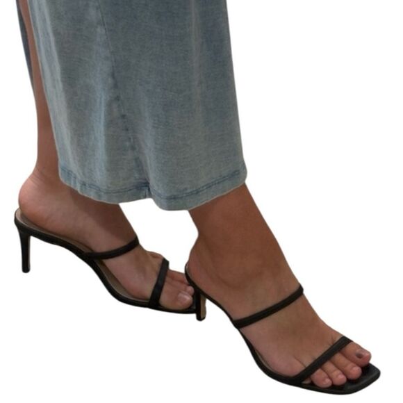 BCBGeneration Woman's Salin Dress Sandal. Black leather size 9.5 - Picture 2 of 9